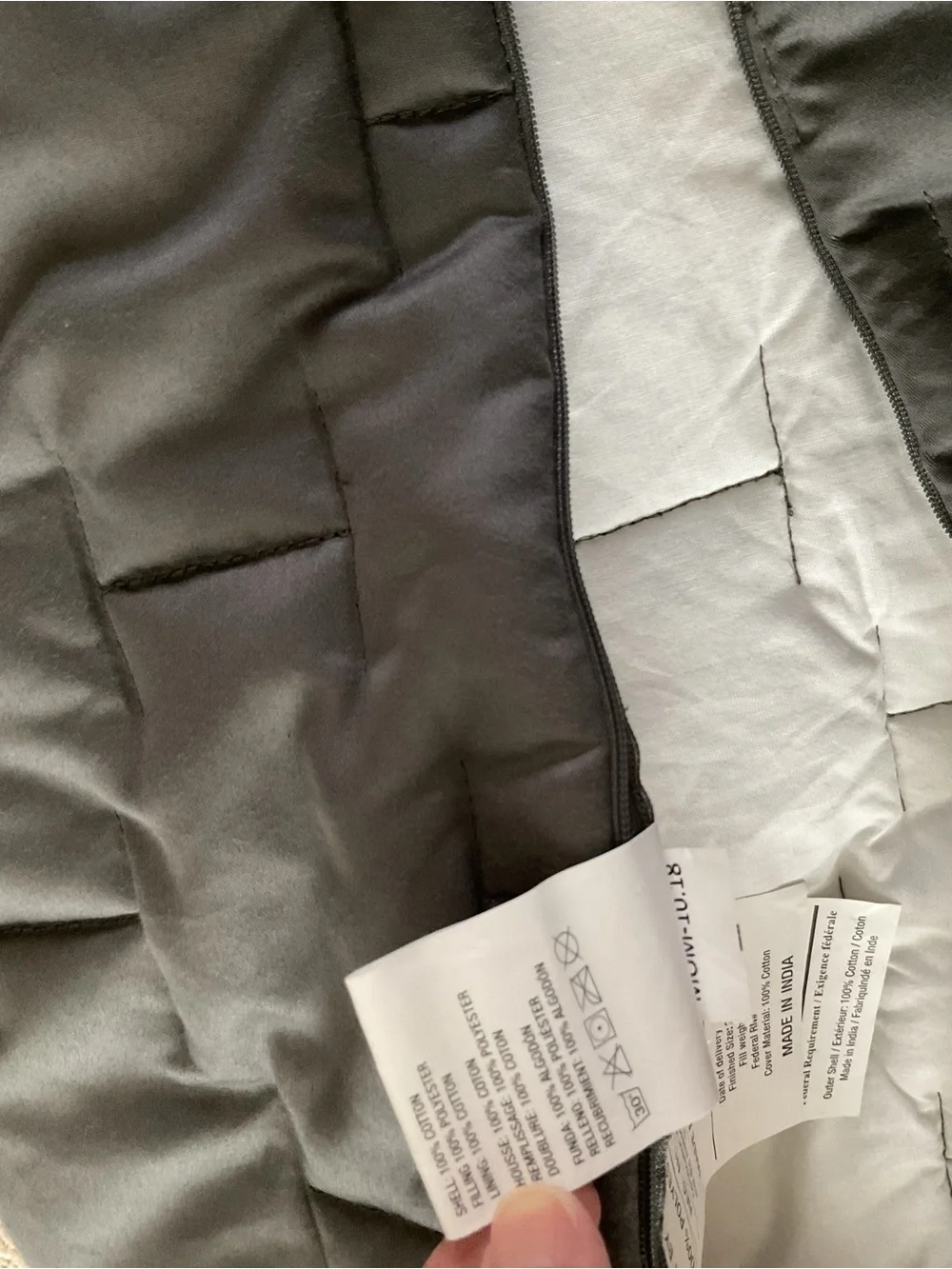 Crate & Barrel Palazzo Grey Quilted Set Of 3 Euro Shams 26x26”